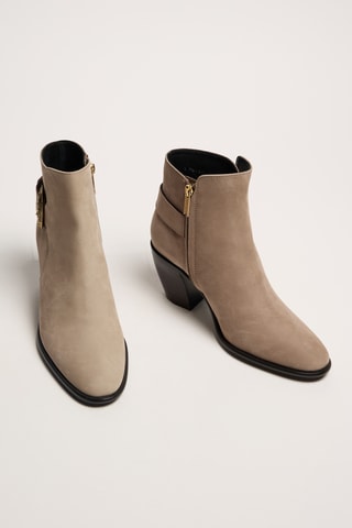 Nubuck Enkellaarzen Margot - Beige