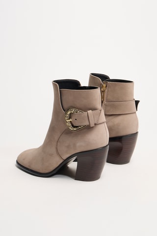 Nubuck Enkellaarzen Margot - Beige