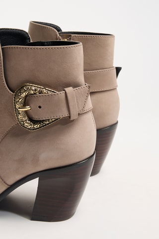 Nubuck Enkellaarzen Margot - Beige