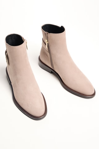 Nubuck Enkellaarzen Margot - Beige