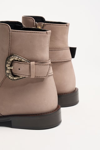 Nubuck Enkellaarzen Margot - Beige