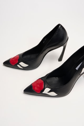 Nappaleren Pumps Flora - Zwart en Wit