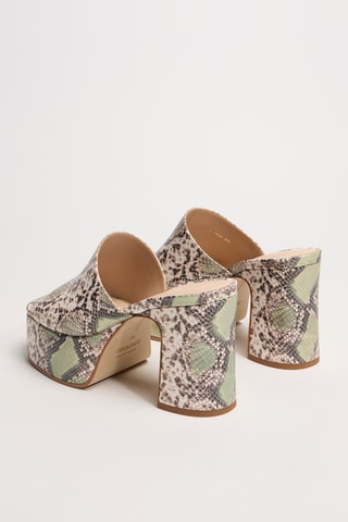 Leren Muiltjes met Hak Lola - Beige en Kaki
