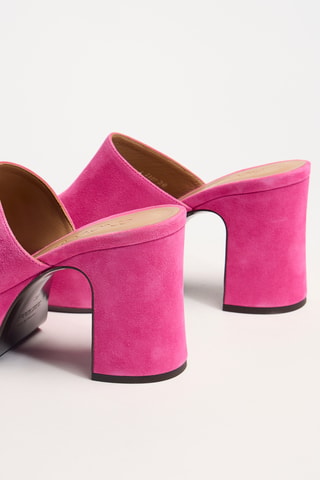 Nubuck Muiltjes met Hak Lola - Roze