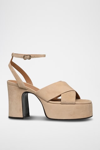 Nubuck Sandalen met Hak Gabi - Camel