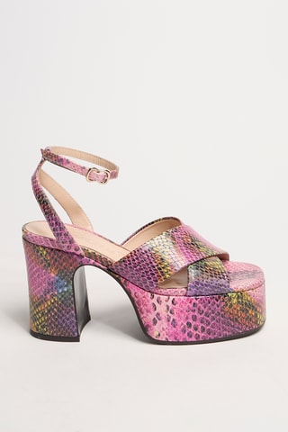 Leren Sandalen met Hak Gabi - Fuchsia
