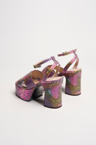 Leren Sandalen met Hak Gabi - Fuchsia