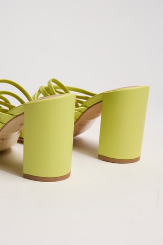 Mules à talons en cuir nappa Lyra - Vert citron