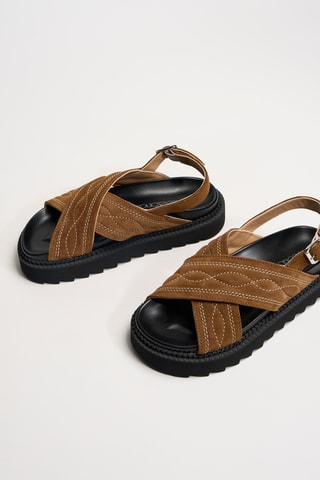 Nubuck Platform Sandalen Trinity - Camel