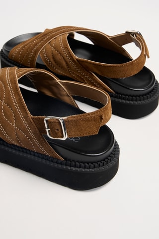 Nubuck Platform Sandalen Trinity - Camel