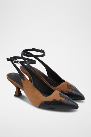 Leren Pumps Suzy - Zwart en Bruin