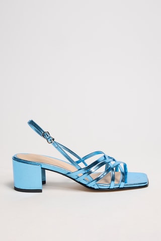Leren Sandalen met Hak Lea - Hemelsblauw
