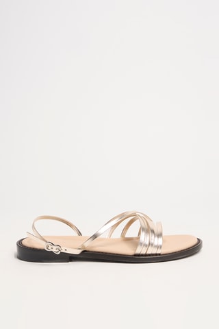 Leren Sandalen Fabiola - Nude en Goudkleurig