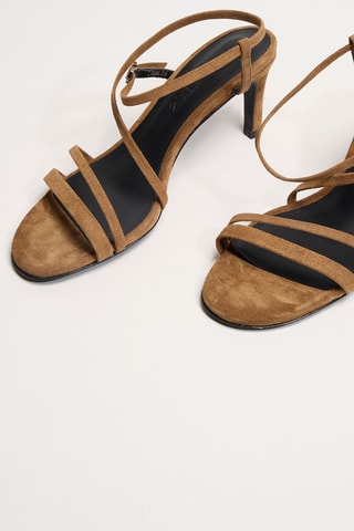 Nubuck Sandalen met Hak Bella - Lichtbruin