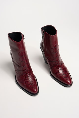 Bottines en cuir Jane - Bordeaux