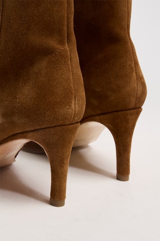 Nubuck Enkellaarzen Stella - Camel