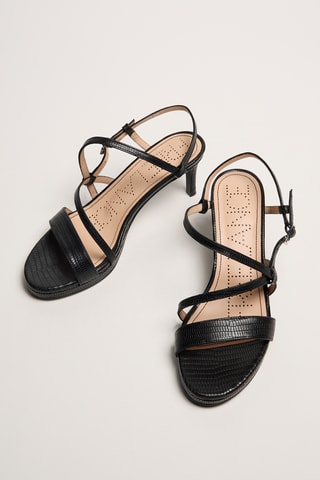 Leren Sandalen met Hak Dita - Zwart