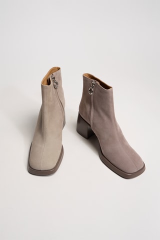 Nubuck Enkellaarzen Gray - Beige