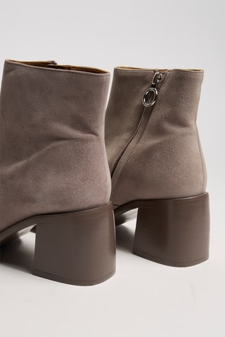 Nubuck Enkellaarzen Gray - Beige