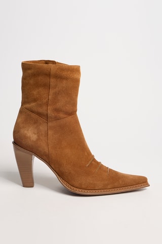 Nubuck Enkellaarzen West - Lichtbruin