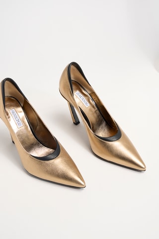 Leren Pumps La Rose - Goudkleurig