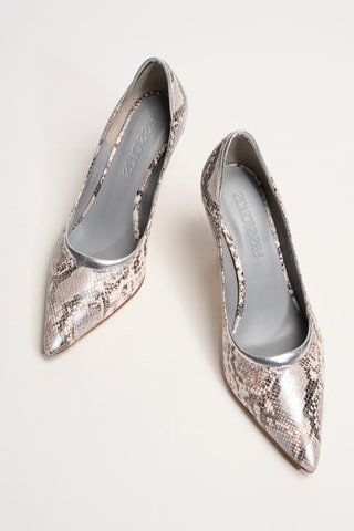 Leren Pumps La Rose - Beige en Zilverkleurig