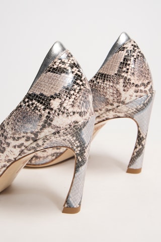 Leren Pumps La Rose - Beige en Zilverkleurig