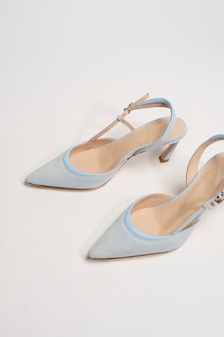 Kasjmieren en Leren Pumps Demi - Hemelsblauw