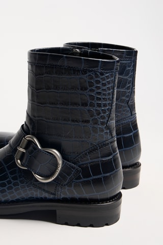 Leren Enkellaarzen Thorn - Marineblauw