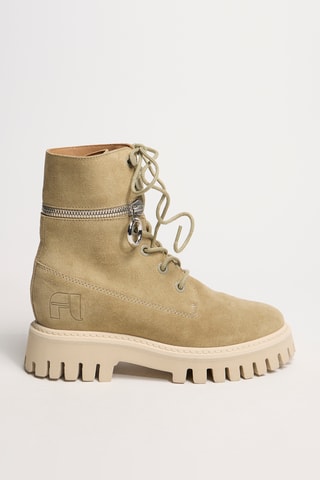 Nubuck Enkellaarzen Juno - Ecru