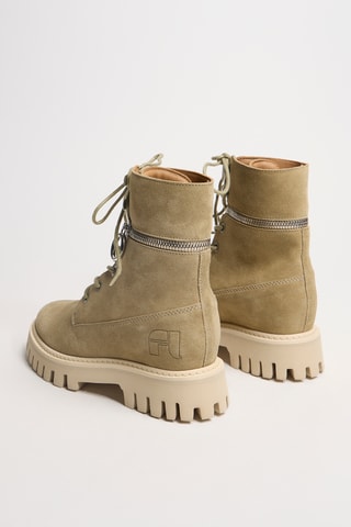 Nubuck Enkellaarzen Juno - Ecru