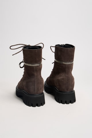 Nubuck Enkellaarzen Juno - Donkerbruin