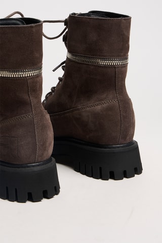 Nubuck Enkellaarzen Juno - Donkerbruin