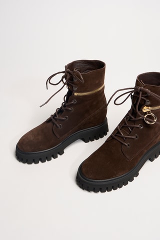 Nubuck Enkellaarzen Juno - Bruin