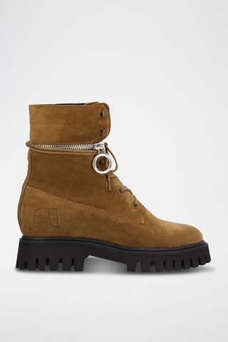 Nubuck Kalfsleren Enkellaarzen Juno - Bruin
