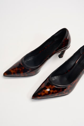 Lakleren Pumps La Rose - Zwart en Rood