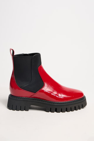 Bottines en cuir verni Oli - Rouge