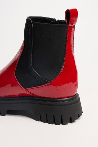 Bottines en cuir verni Oli - Rouge