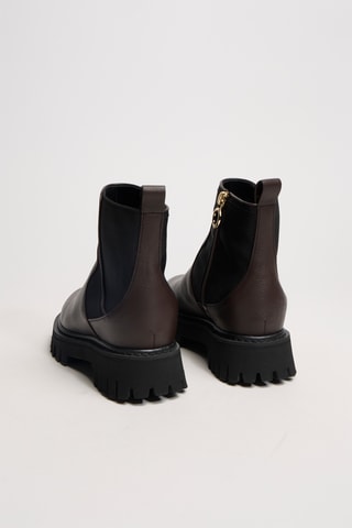 Gekorreld Leren Chelsea Boots Oli - Donkerbruin