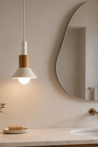 Suspension en bois - Beige - 40 W