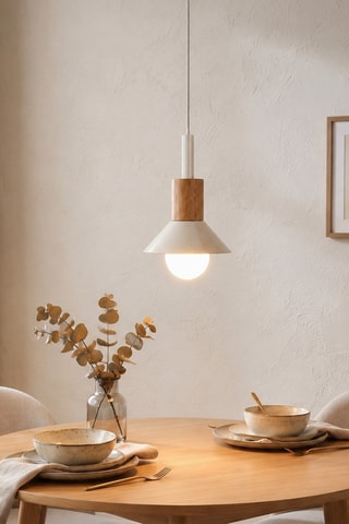Suspension en bois - Beige - 40 W