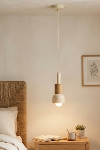 Suspension en bois - Beige - 40 W