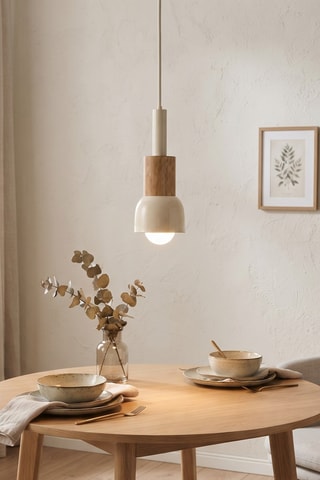 Suspension en bois - Beige - 40 W
