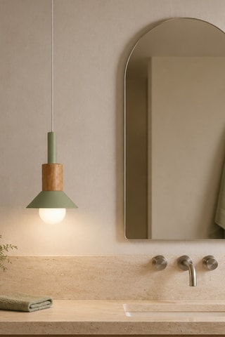 Suspension en bois - Vert - 40 W