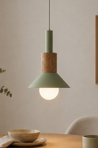 Suspension en bois - Vert - 40 W