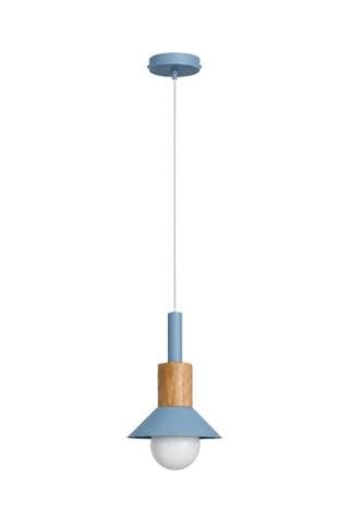 Suspension en bois - Bleu - 40 W