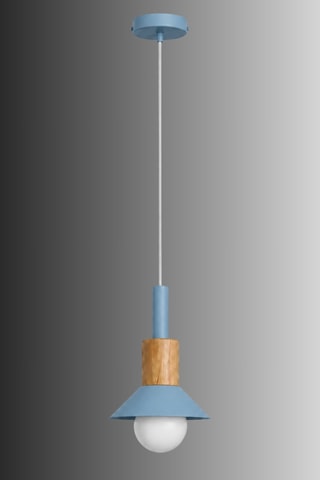 Suspension en bois - Bleu - 40 W