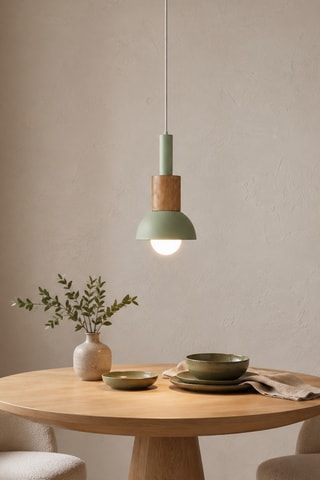 Suspension en bois - Vert clair - 40 W