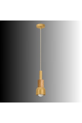 Suspension en bois - Doré - 40 W