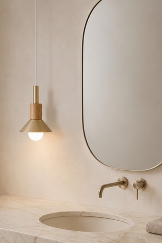 Suspension en bois - Doré - 40 W